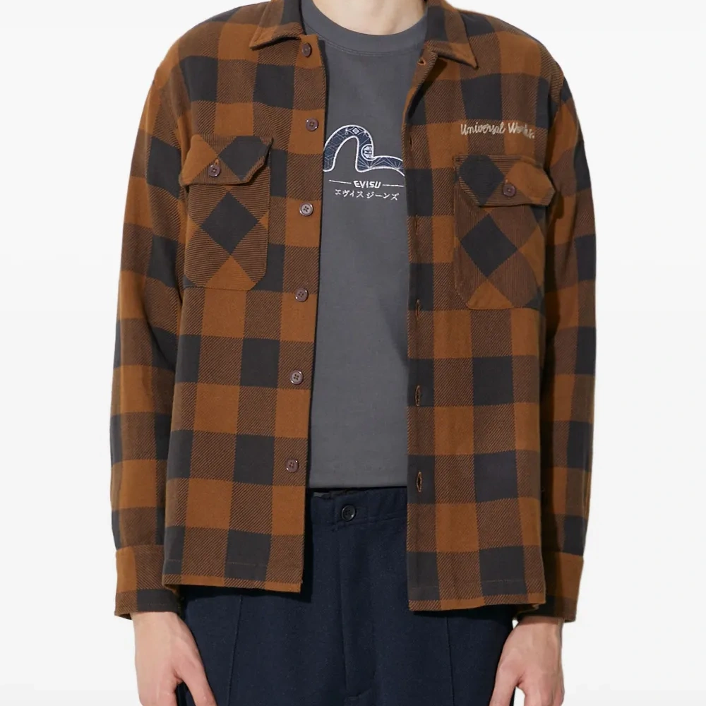 Рубашка в клетку с карманом