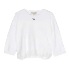 Трикотажный топ с кружевом