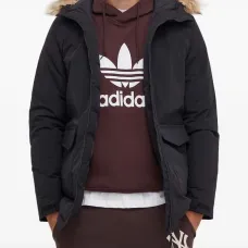 Парка с капюшоном из искусственного меха