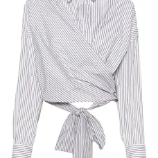 Укороченная рубашка в полоску