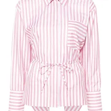 Полосатая рубашка Volant с открытой спиной