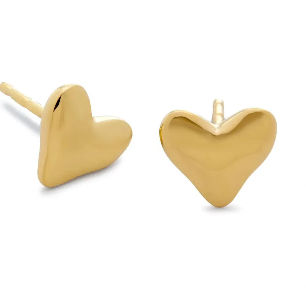 Серьги-гвоздики в форме сердца