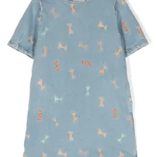 Расклешенное платье Striped Bow