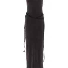 Платье в рубчик с вырезами