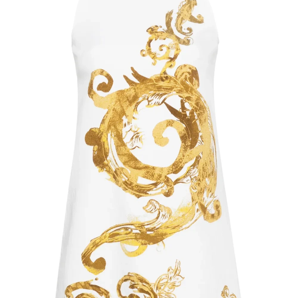 Джинсовое платье мини с принтом Watercolour Couture