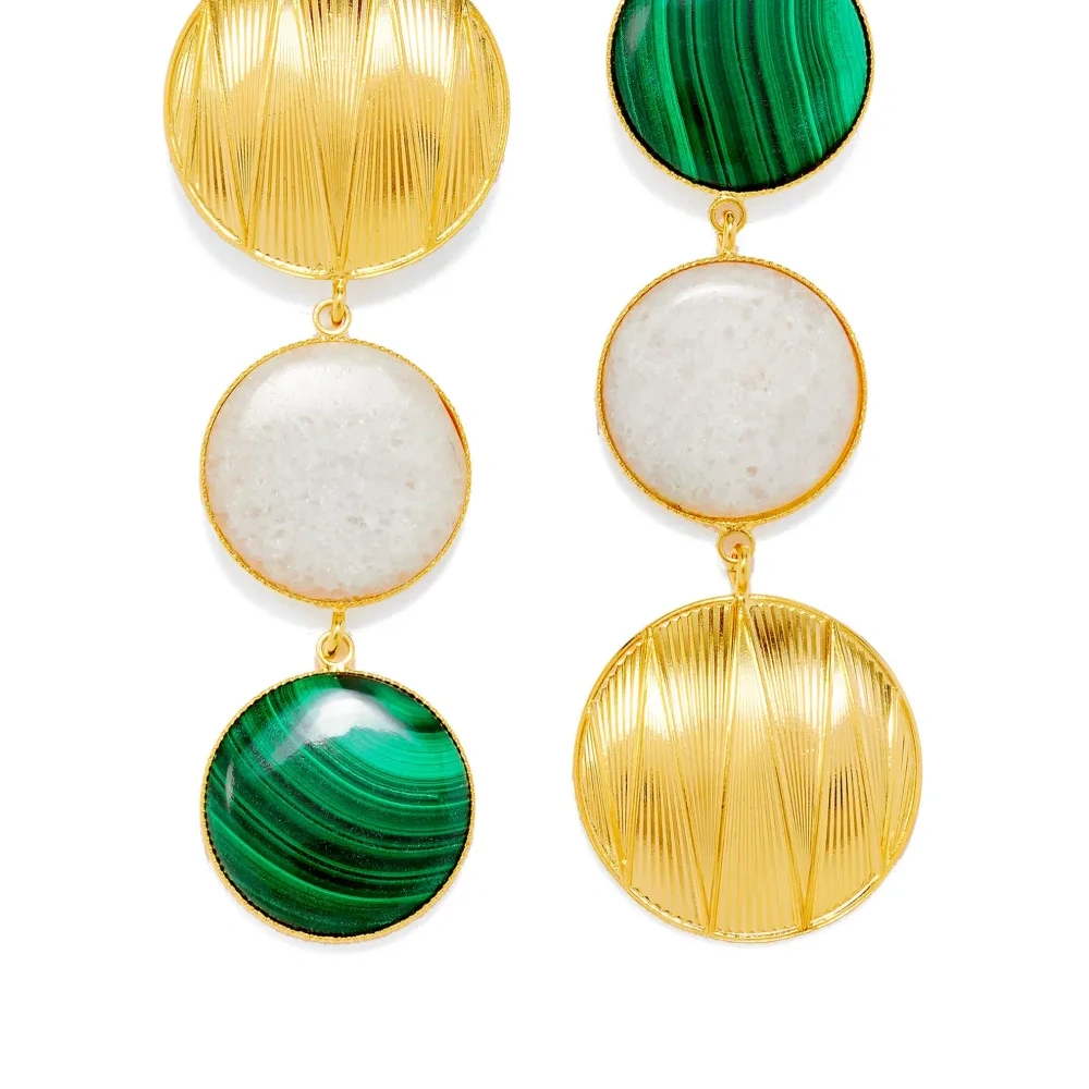 Серьги-подвески с камнями