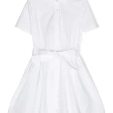 Поплиновое платье-рубашка с логотипом