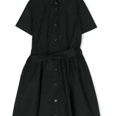 Поплиновое платье-рубашка с логотипом