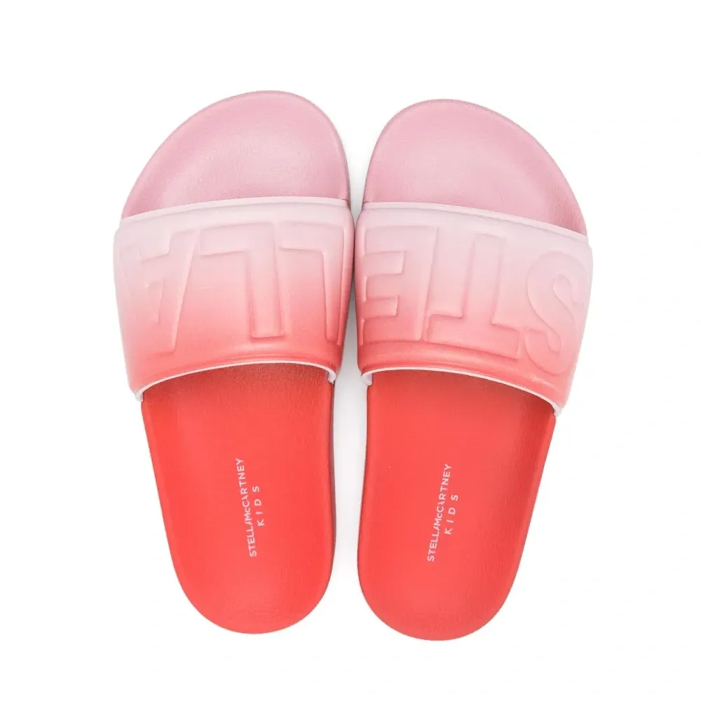 Шлепанцы с эффектом омбре и тисненым логотипом