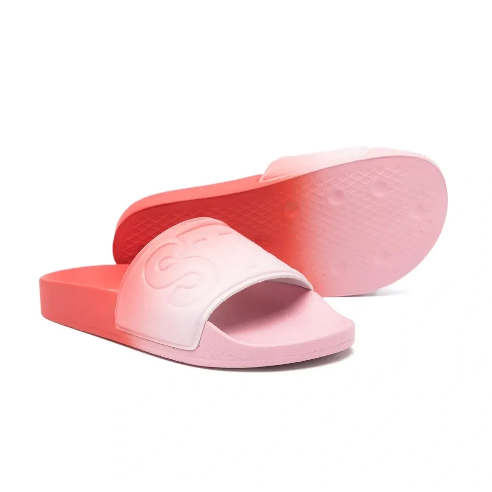 Шлепанцы с эффектом омбре и тисненым логотипом