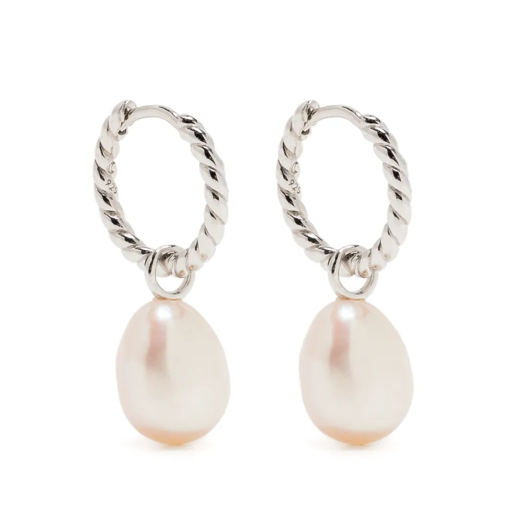 Серьги-кольца с жемчугом