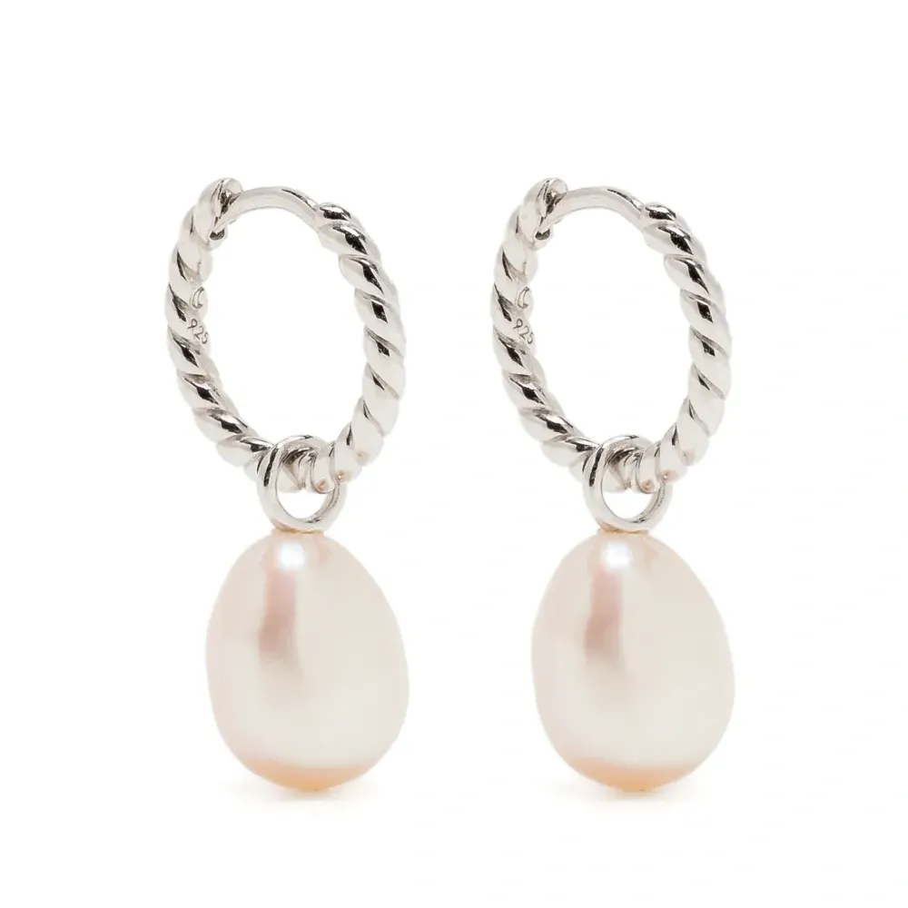 Серьги-кольца с жемчугом