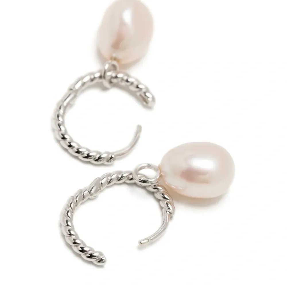 Серьги-кольца с жемчугом