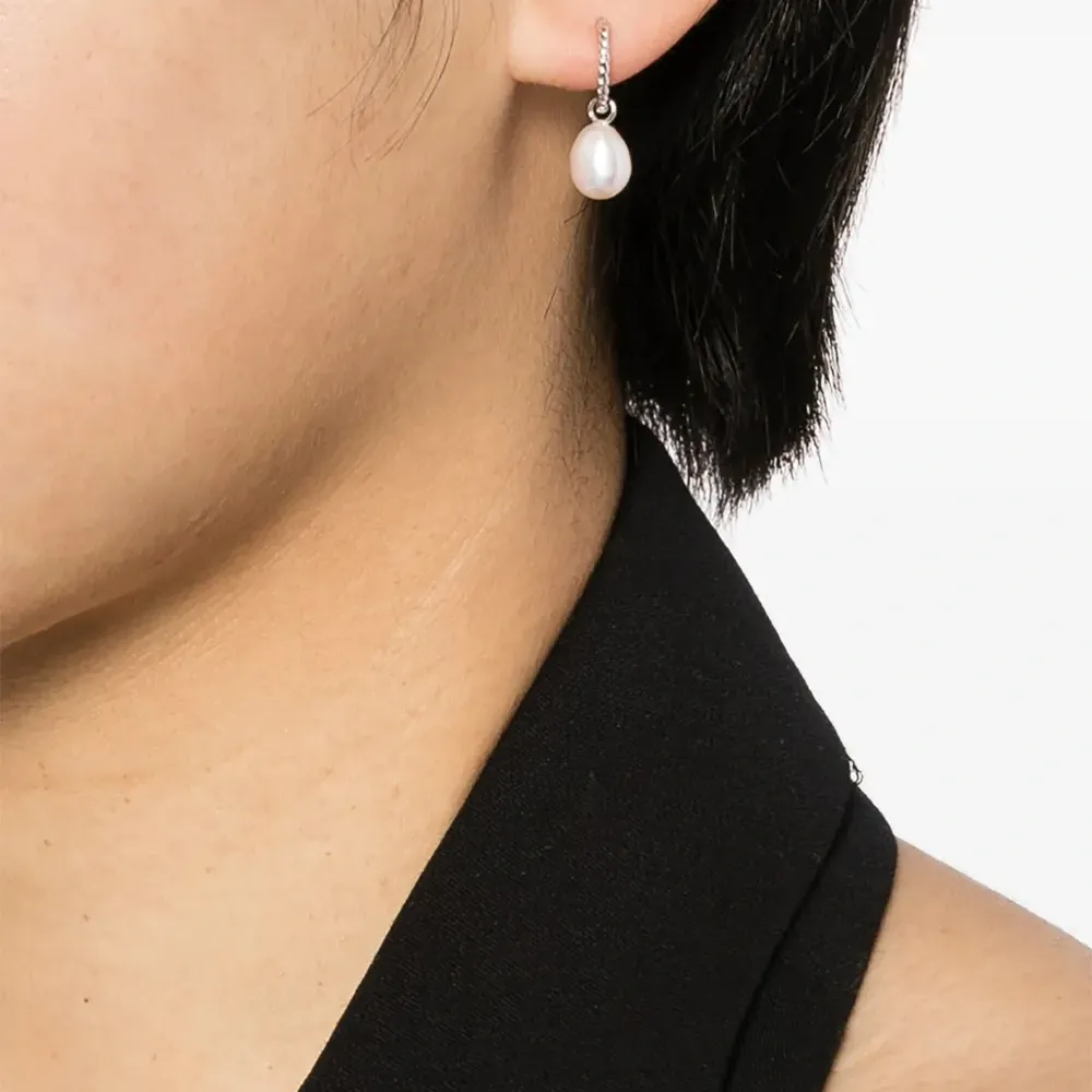 Серьги-кольца с жемчугом