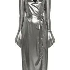 Платье миди из ткани ламе