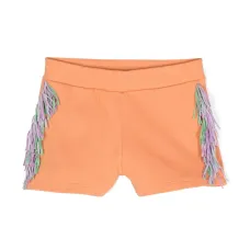 Шорты из джерси с бахромой