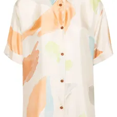 Шелковая рубашка с абстрактным принтом