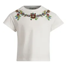 Футболка с цветочной вышивкой