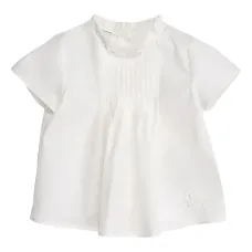 Поплиновая блузка со складками