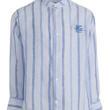 Льняная рубашка в полоску Льняная рубашка в полоску