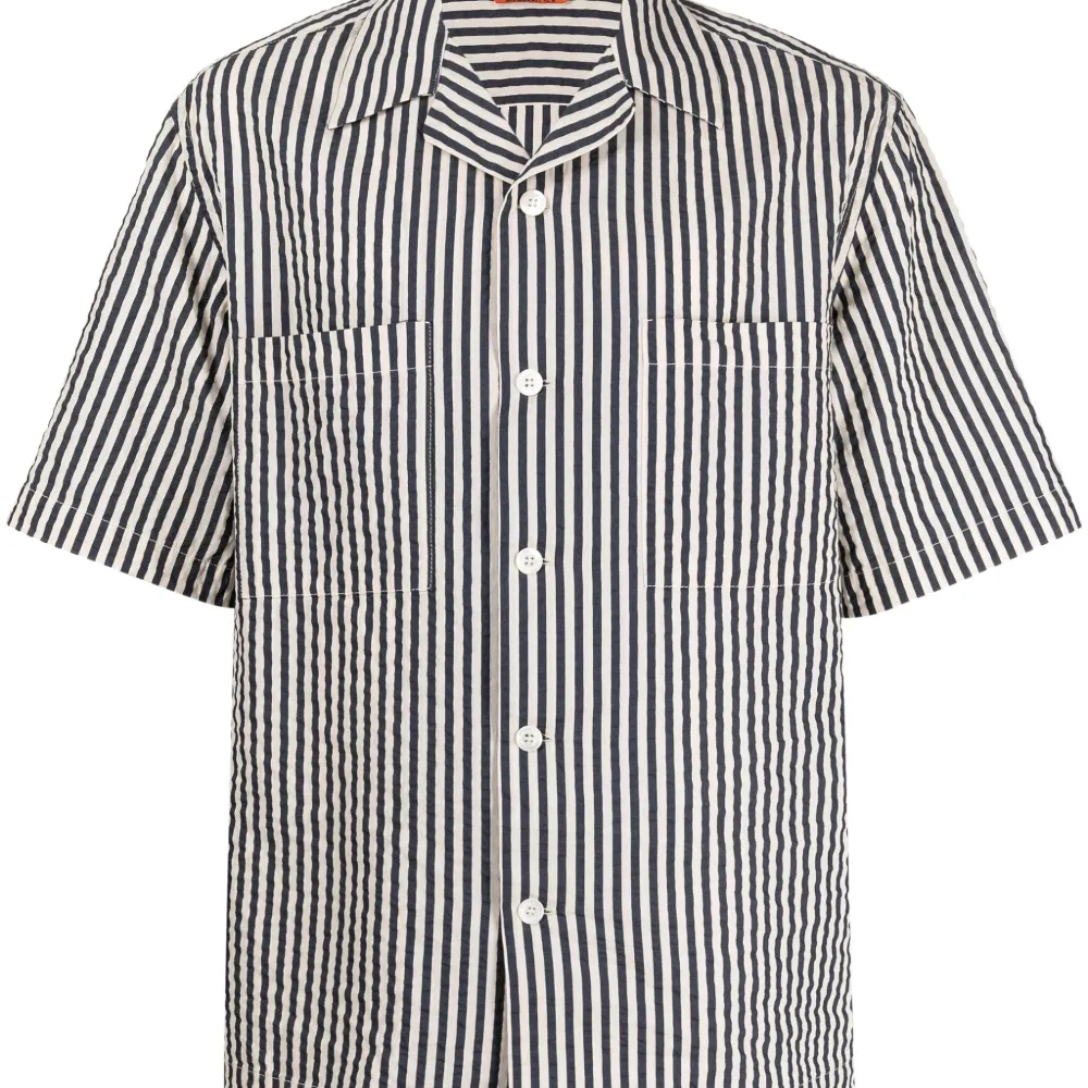 Рубашка из сирсакера в полоску