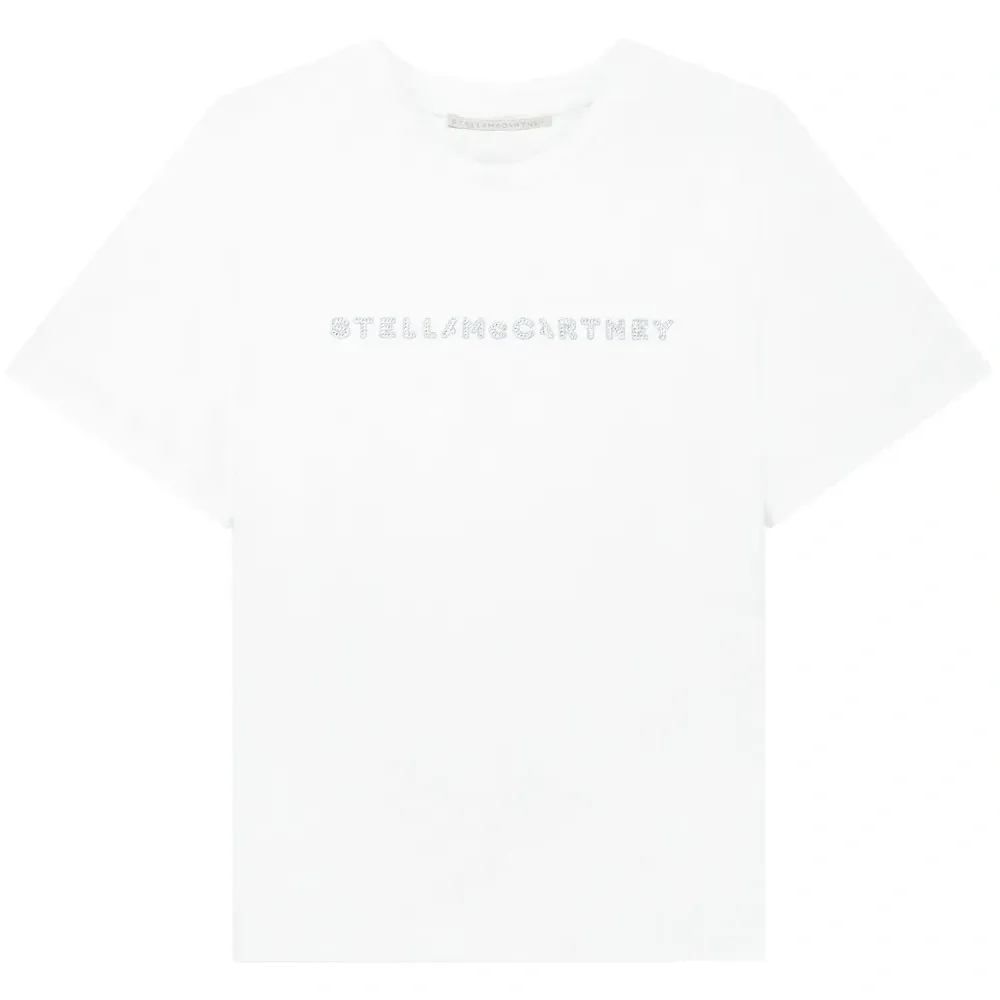 Футболка с логотипом и кристаллами