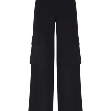 Габардиновые брюки карго с завышенной талией