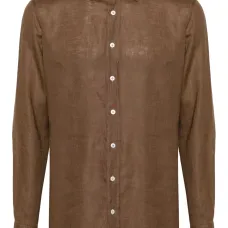 Льняная рубашка с длинными рукавами