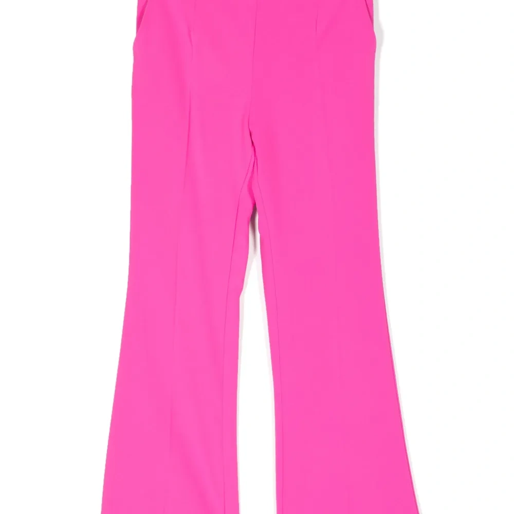 Прямые брюки с завышенной талией и логотипом