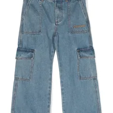 Джинсы карго с вышитым логотипом