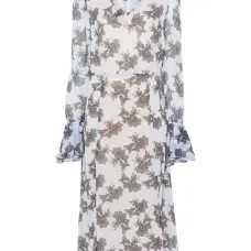 Плиссированное платье макси с цветочным принтом