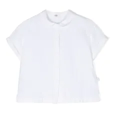 Льняная рубашка с короткими рукавами