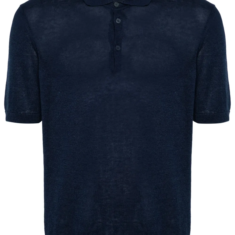 Рубашка поло из смеси хлопка и льна