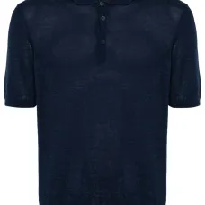 Рубашка поло из смеси хлопка и льна