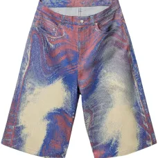 Джинсовые шорты с принтом