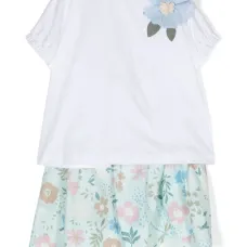 Комплект из юбки и топа с цветочным принтом