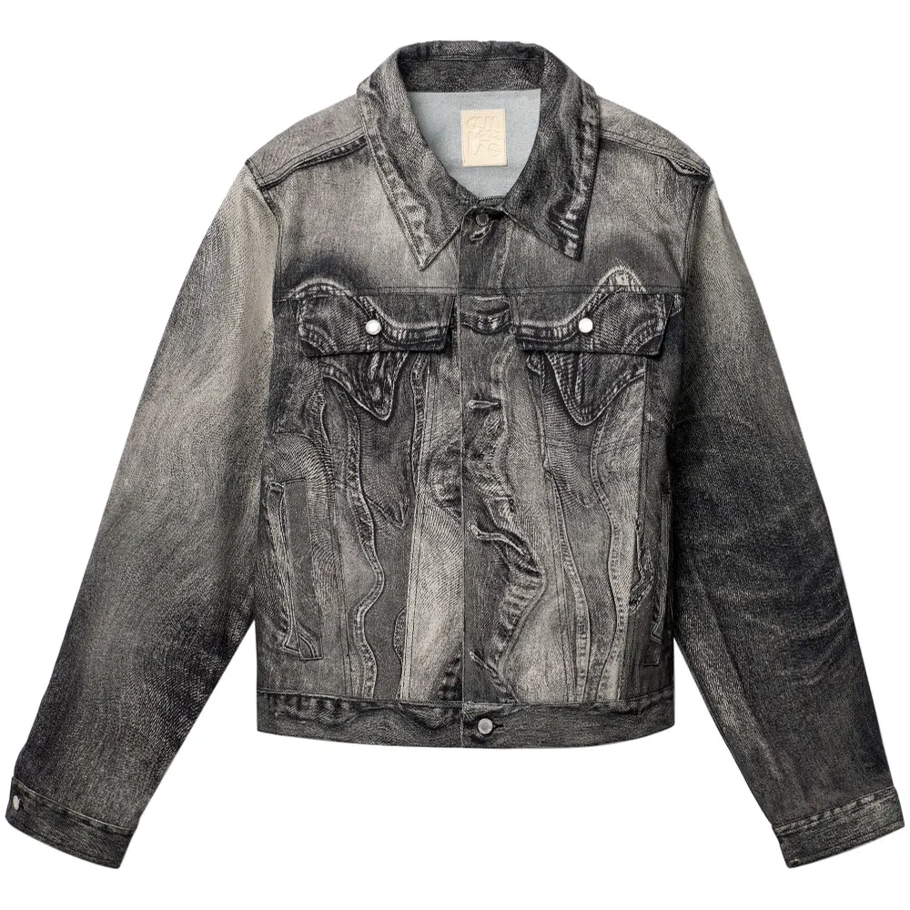 Джинсовая куртка с принтом