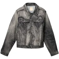 Джинсовая куртка с принтом