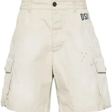 Шорты карго с эффектом разбрызганной краски