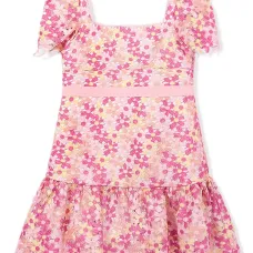 Расклешенное платье с цветочной вышивкой