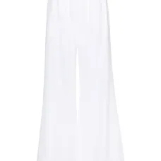 Льняные брюки широкого кроя