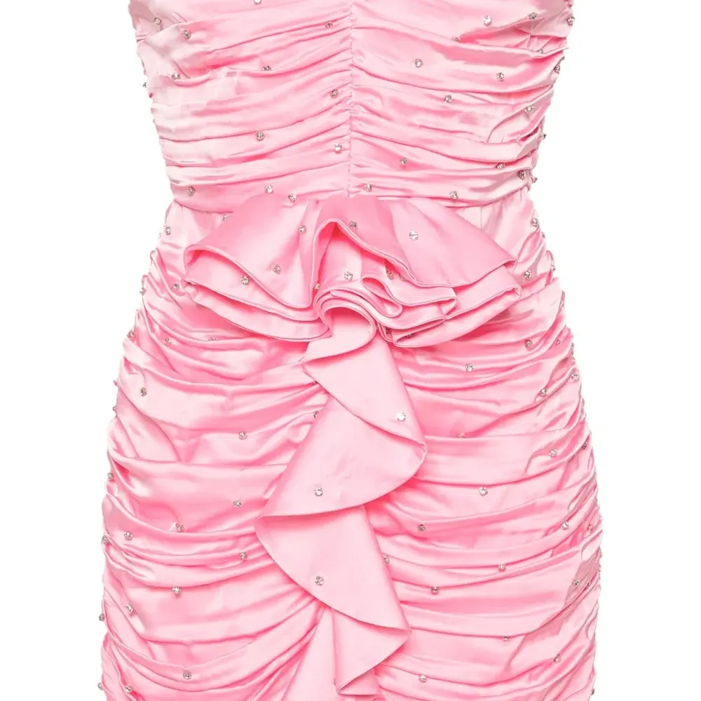 Платье мини с кристаллами и сборками