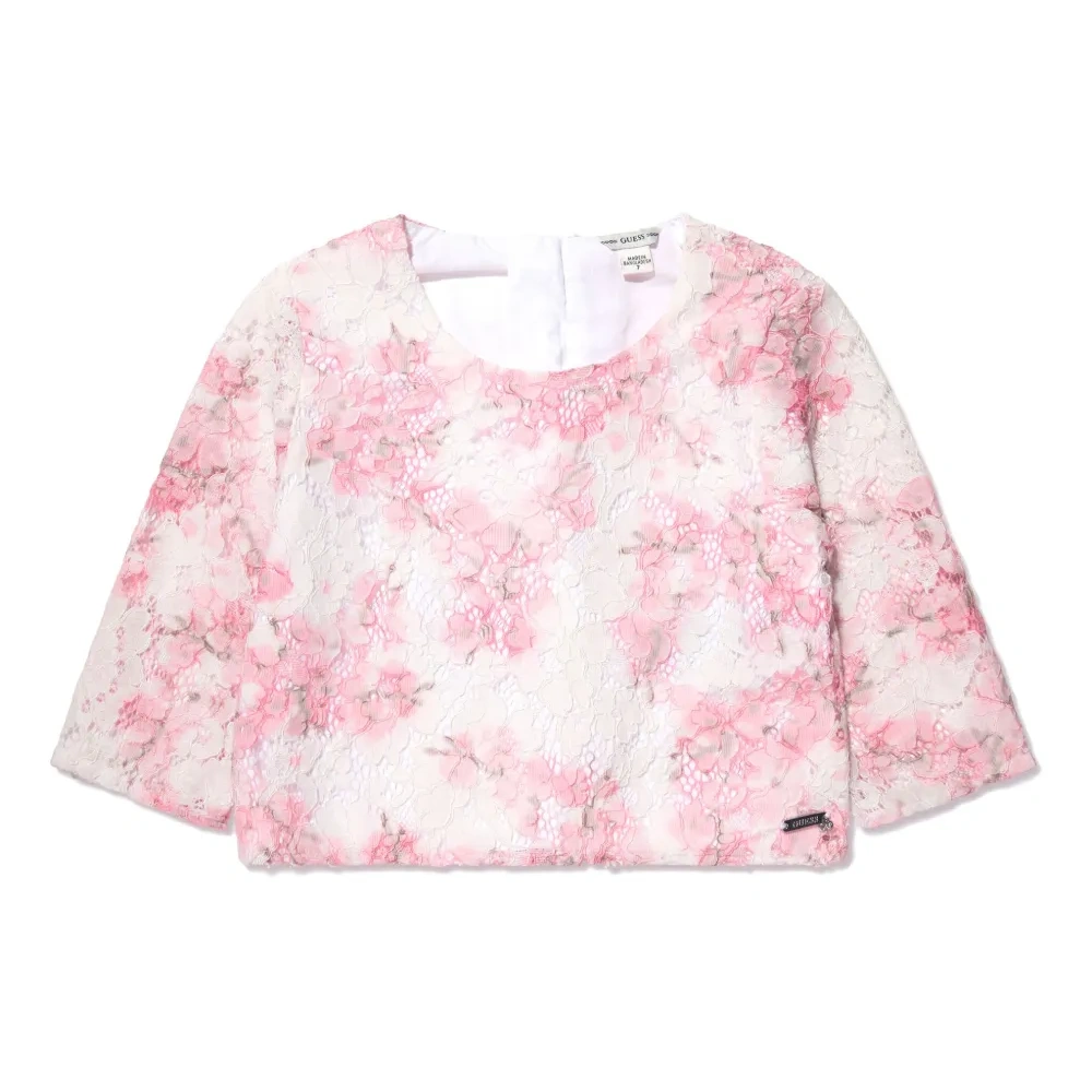 Укороченный топ из цветочного кружева