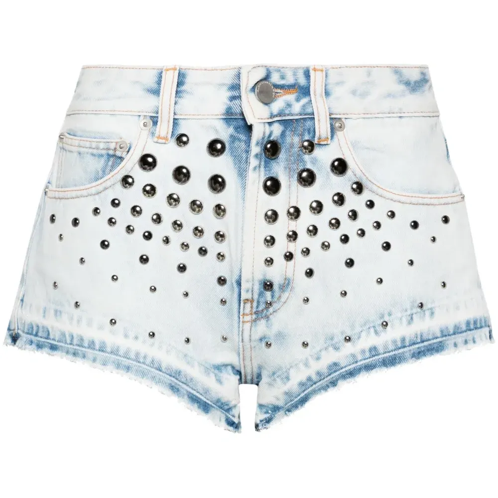 Джинсовые шорты с заклепками