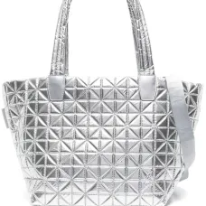 Сумка-тоут Vee среднего размера с эффектом металлик