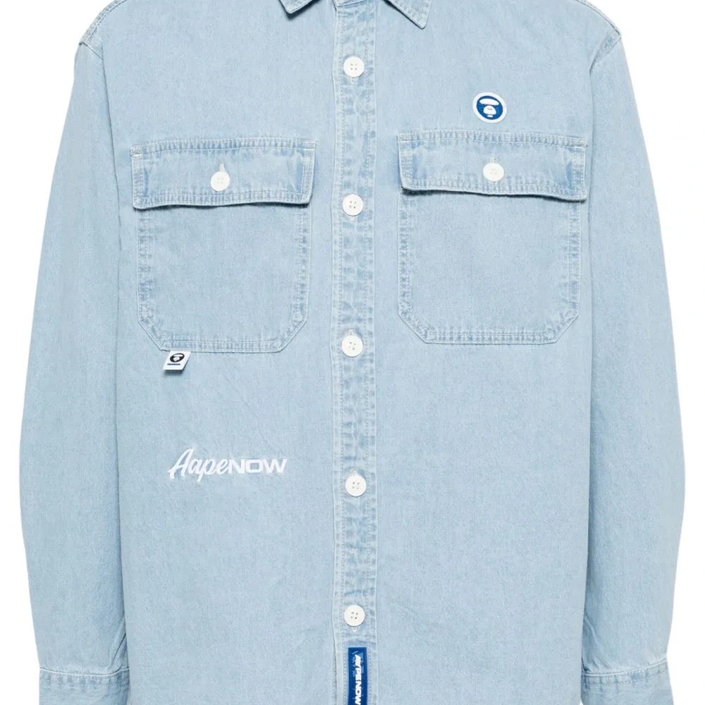 Джинсовая рубашка с логотипом