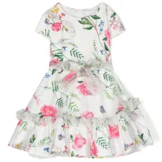 Расклешенное платье мини с цветочным принтом