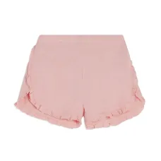 Льняные шорты с оборками