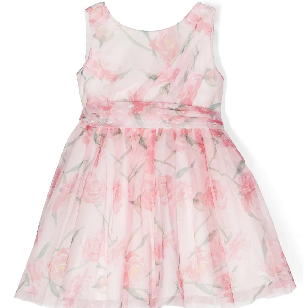 Платье из тюля с цветочным принтом