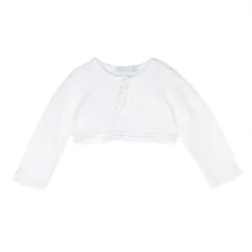 Укороченный кардиган с отделкой в технике кроше